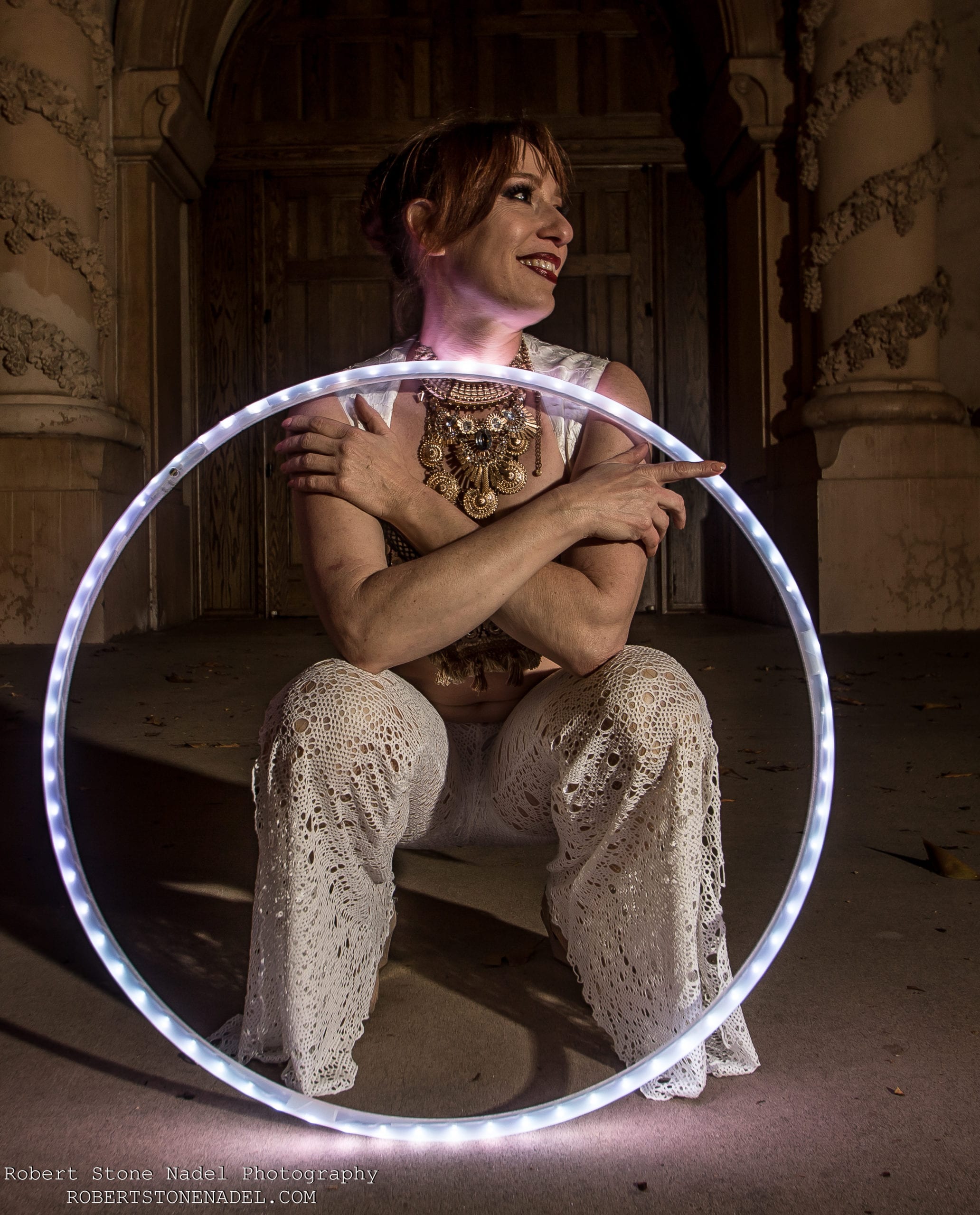 Event entertainer with LED hula hoop